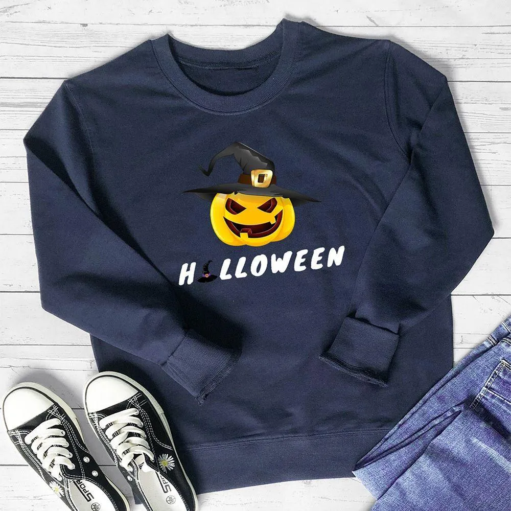 Graphic long Sleeve Shirts Hallween And Pumpkin
