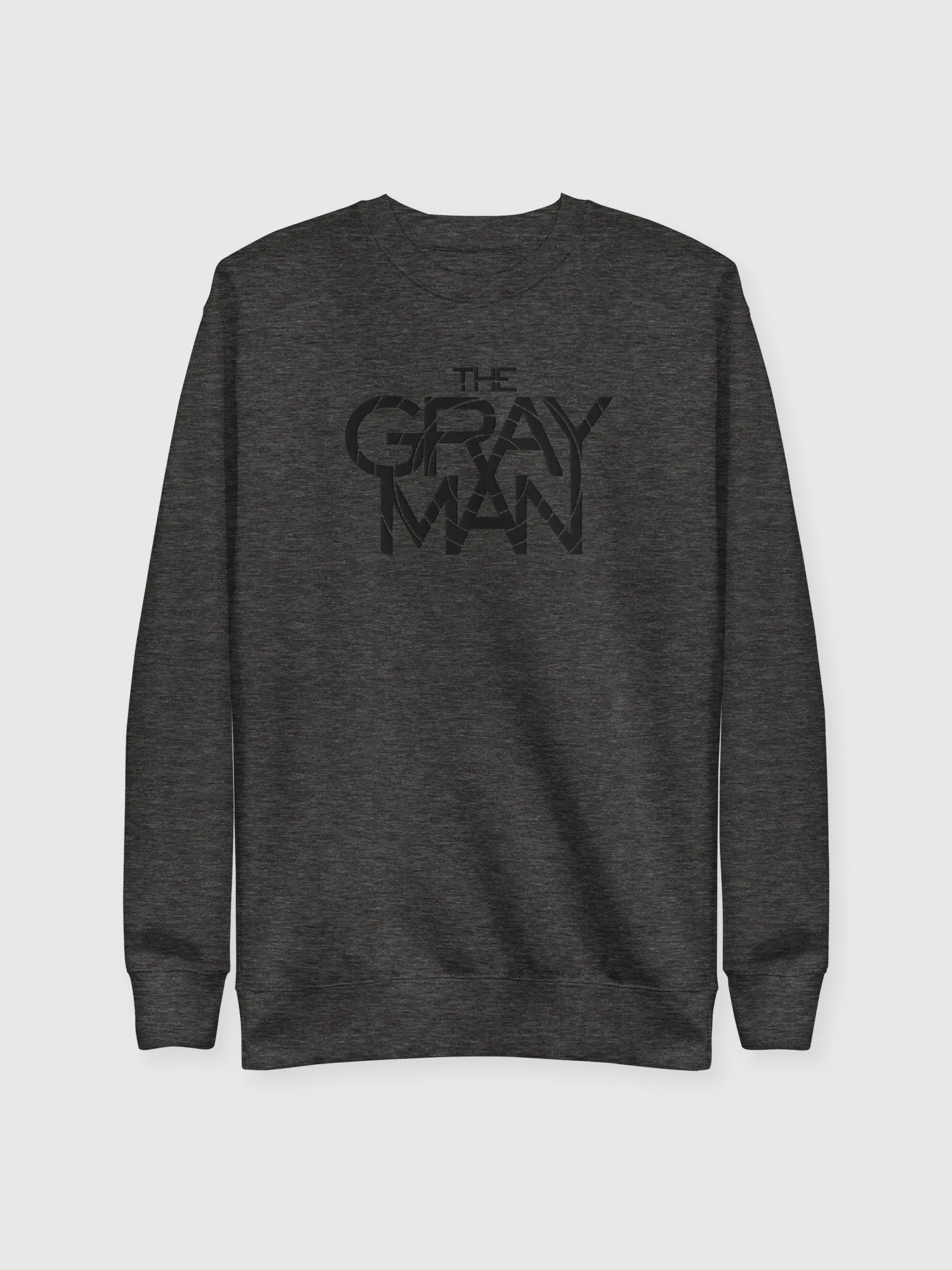 Gray Man Embroidered Unisex Sweatshirt [Charcoal Heather]