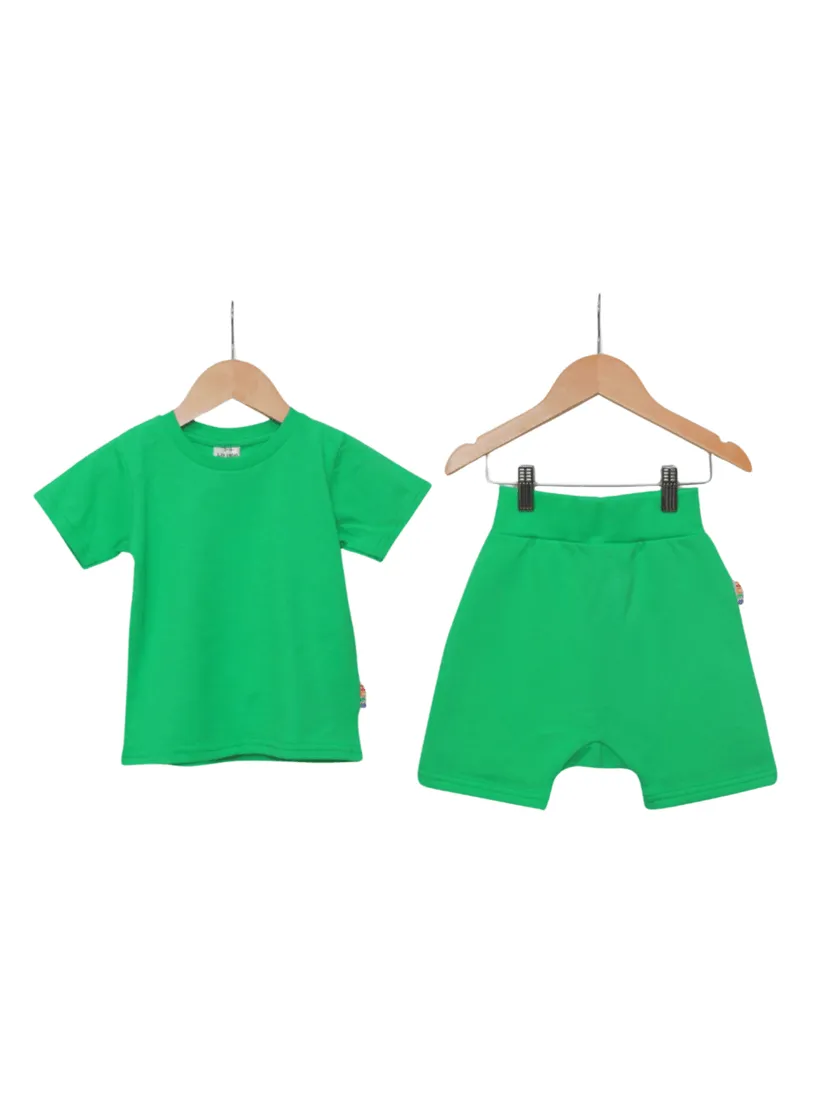 Green T-Shirt and Shorts Co-Ord Set