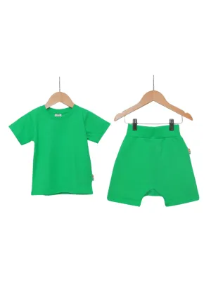Green T-Shirt and Shorts Co-Ord Set