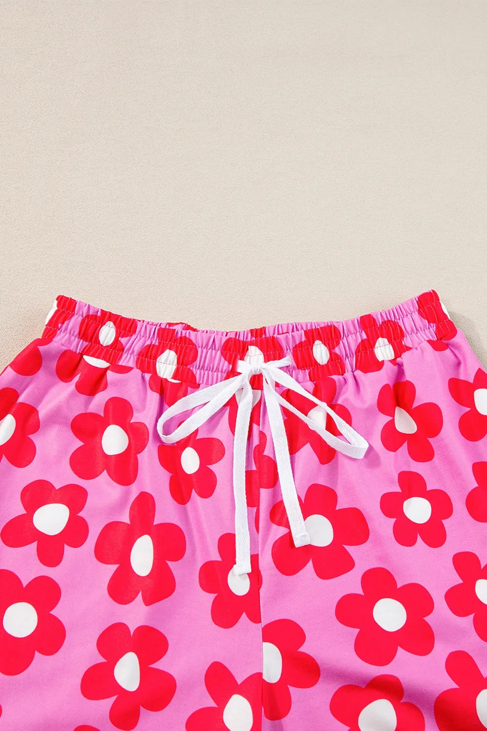 Griffin Pocketed Flower Half Sleeve Top and Shorts Lounge Set