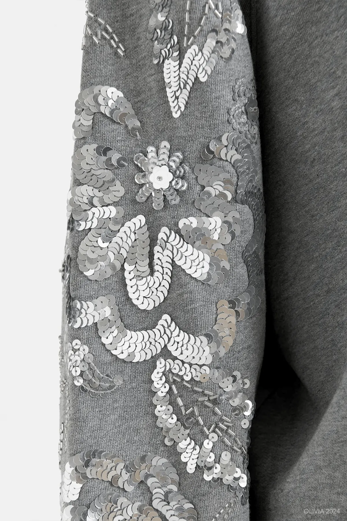 Guepe Sequin Sweatshirt in Grey