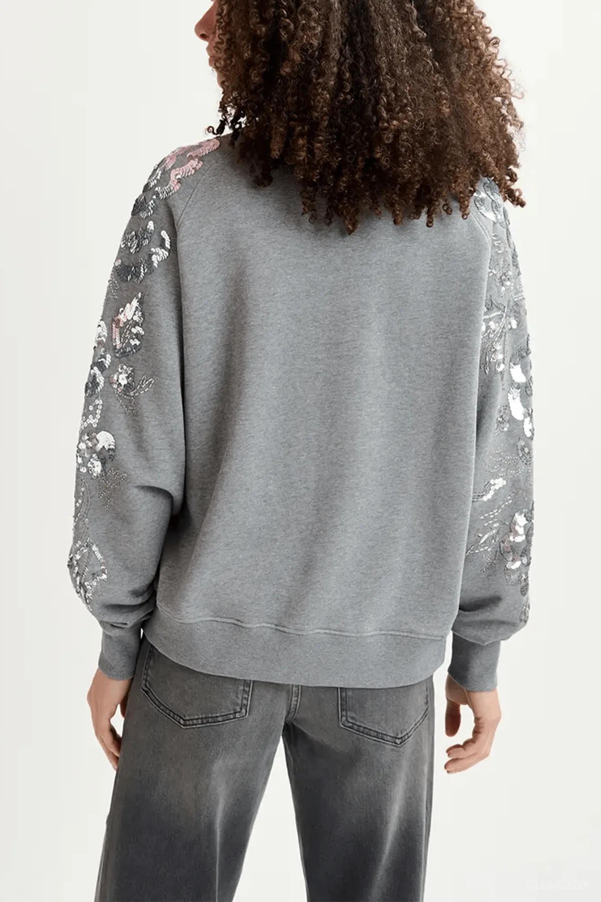 Guepe Sequin Sweatshirt in Grey