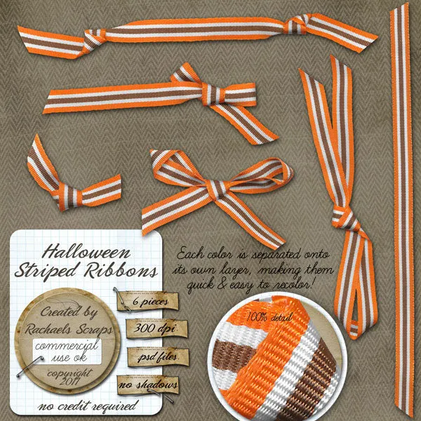 Halloween Striped Ribbons