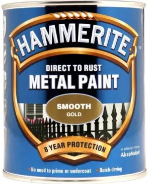 Hammerite Metal Paint Smooth Gold 750ml