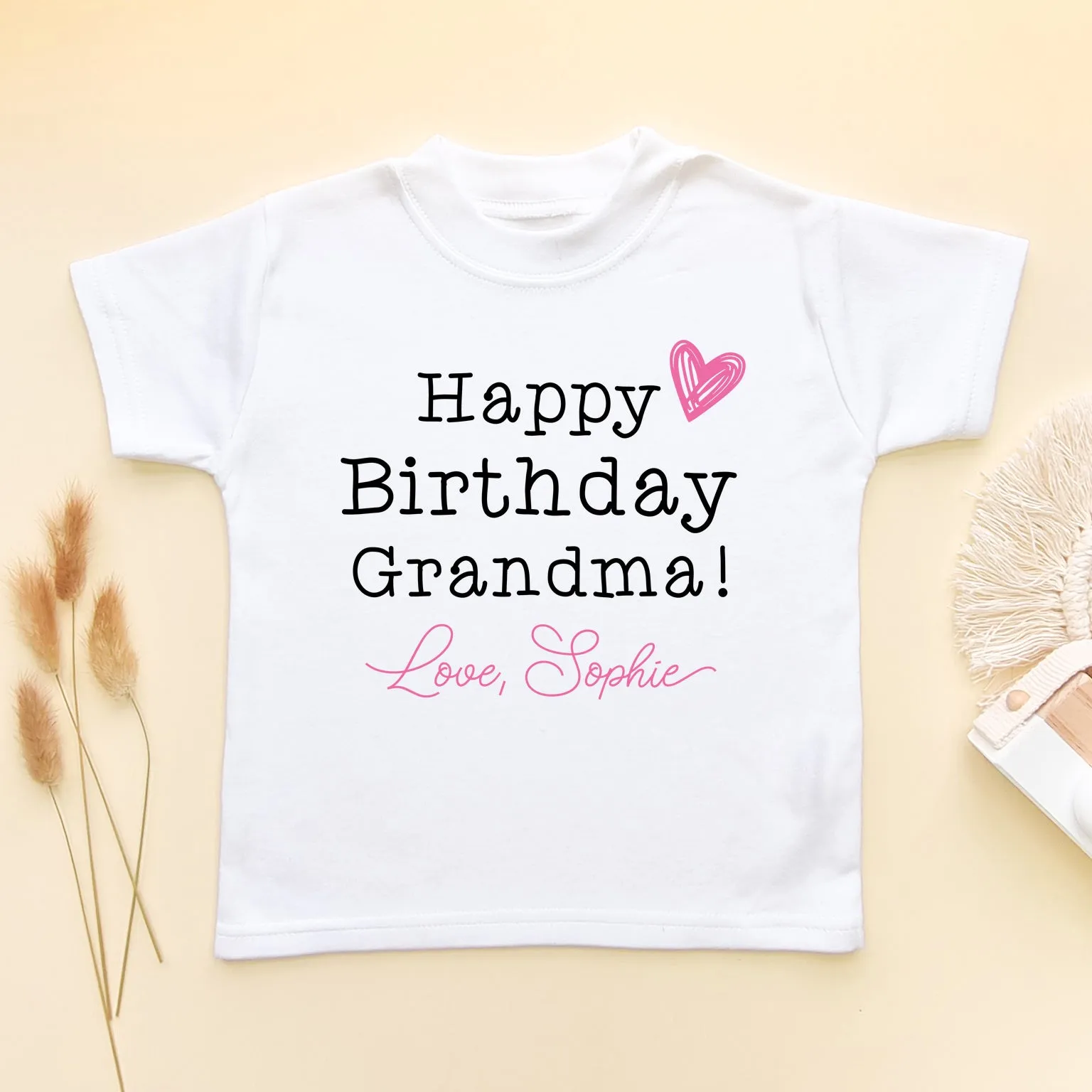 Happy Birthday Grandma (Girl) Personalised Toddler & Kids T Shirt