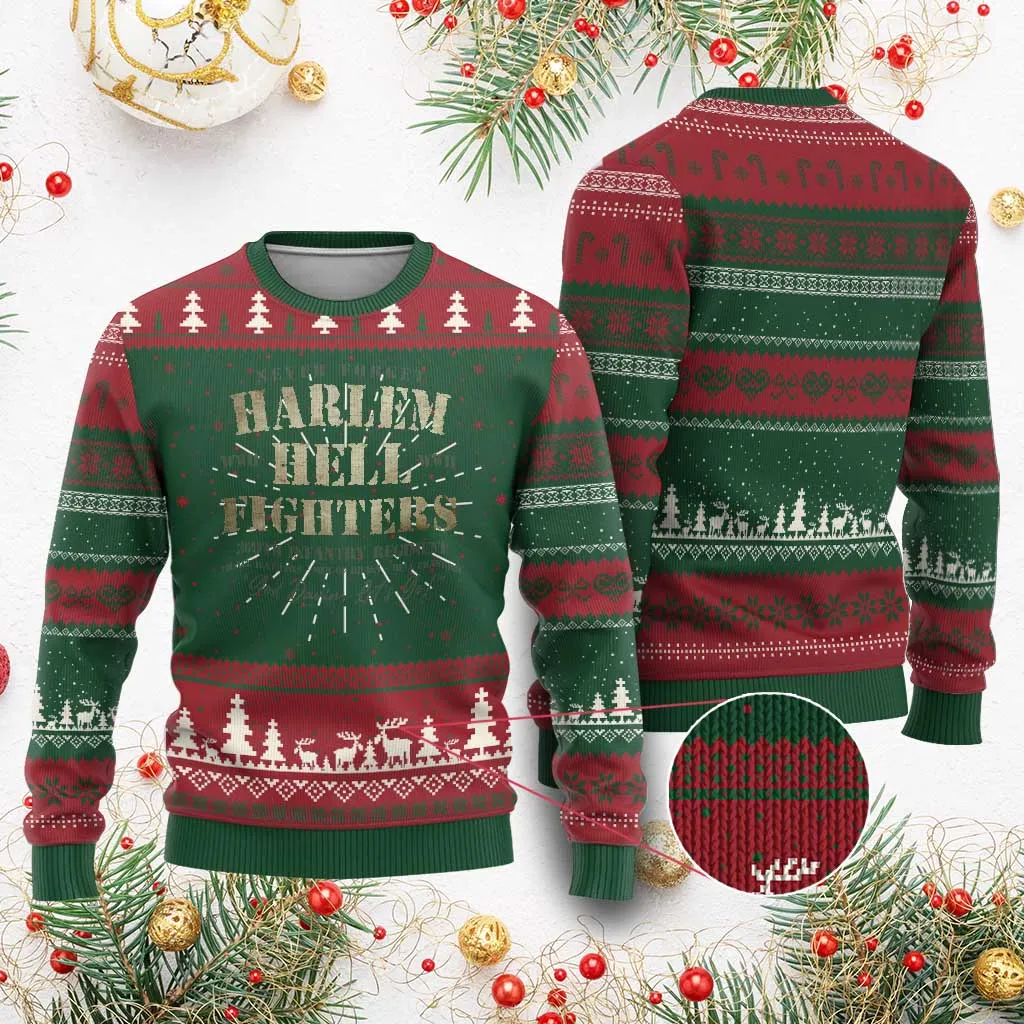 Harlem Hellfighters Ugly Christmas Sweater African American Black History Military Soldiers TS09