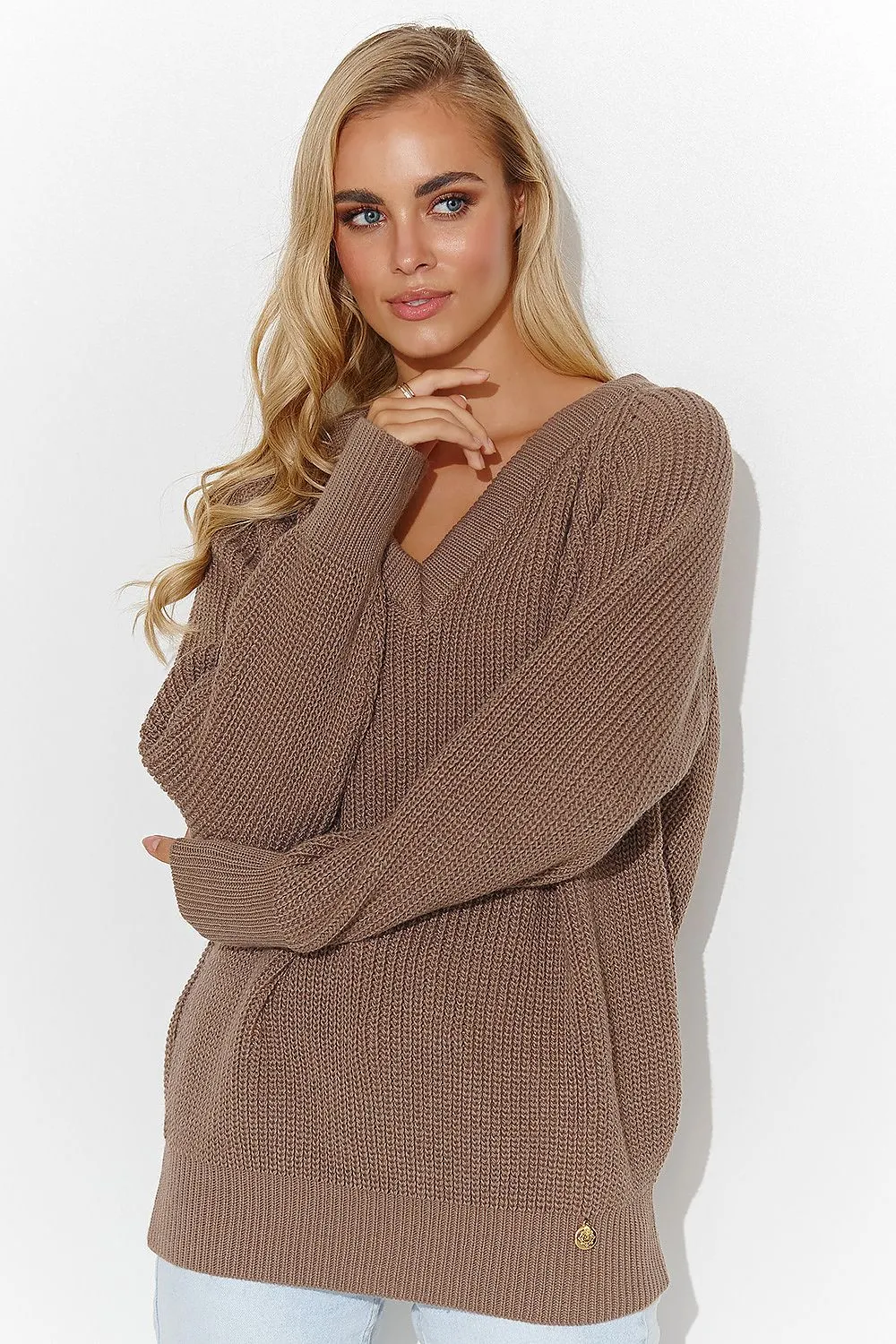 Heart Neckline Loose Fit Sweater