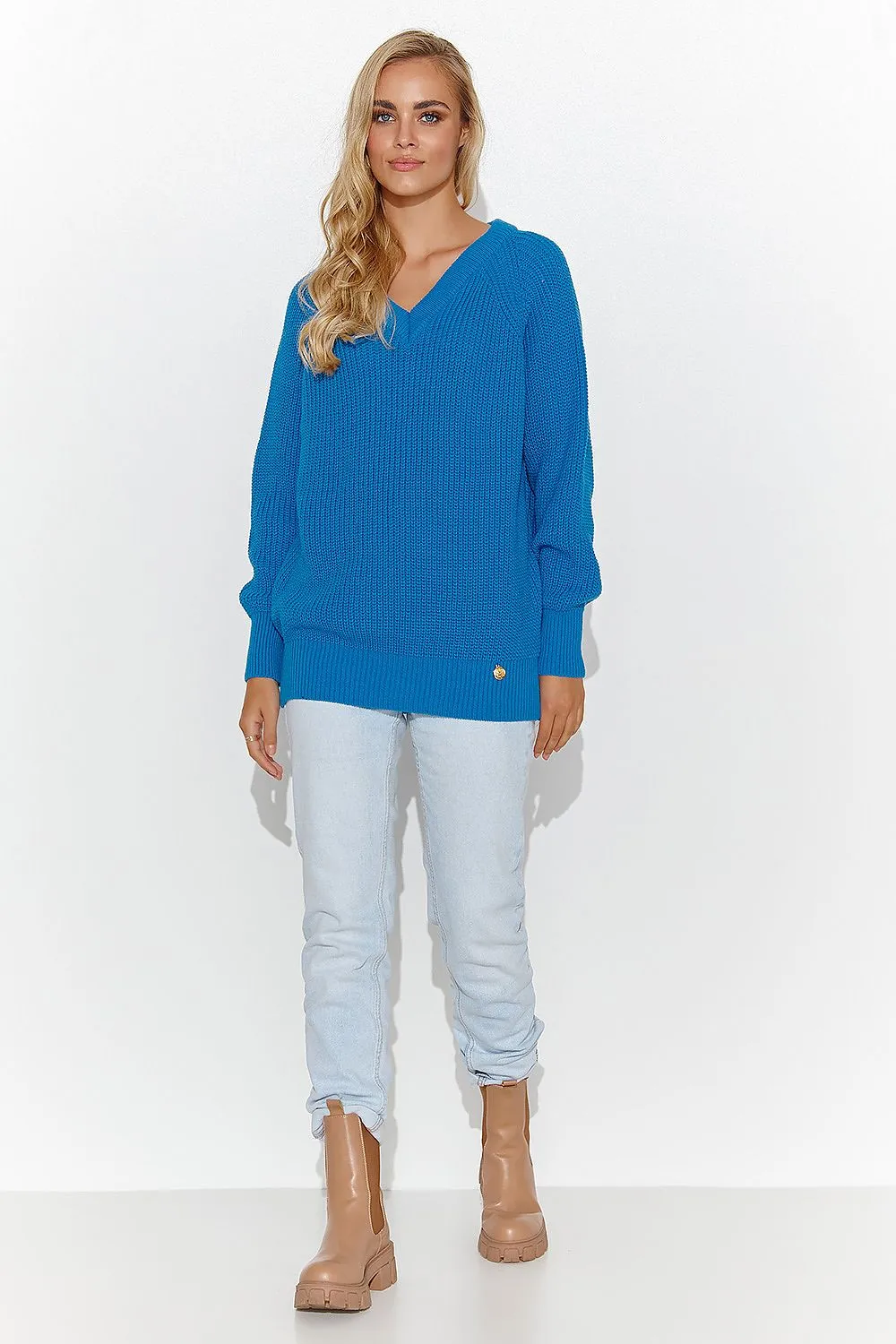Heart Neckline Loose Fit Sweater