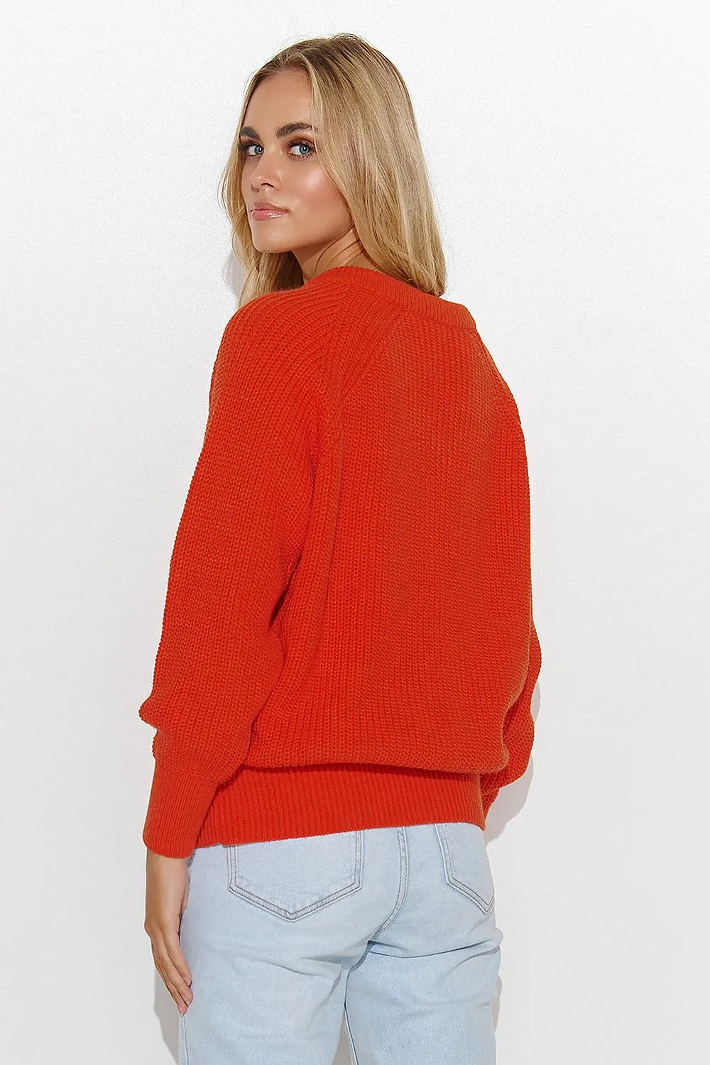 Heart Neckline Loose Fit Sweater