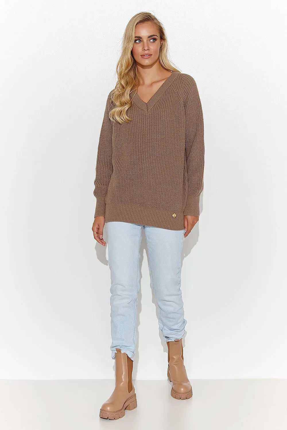 Heart Neckline Loose Fit Sweater
