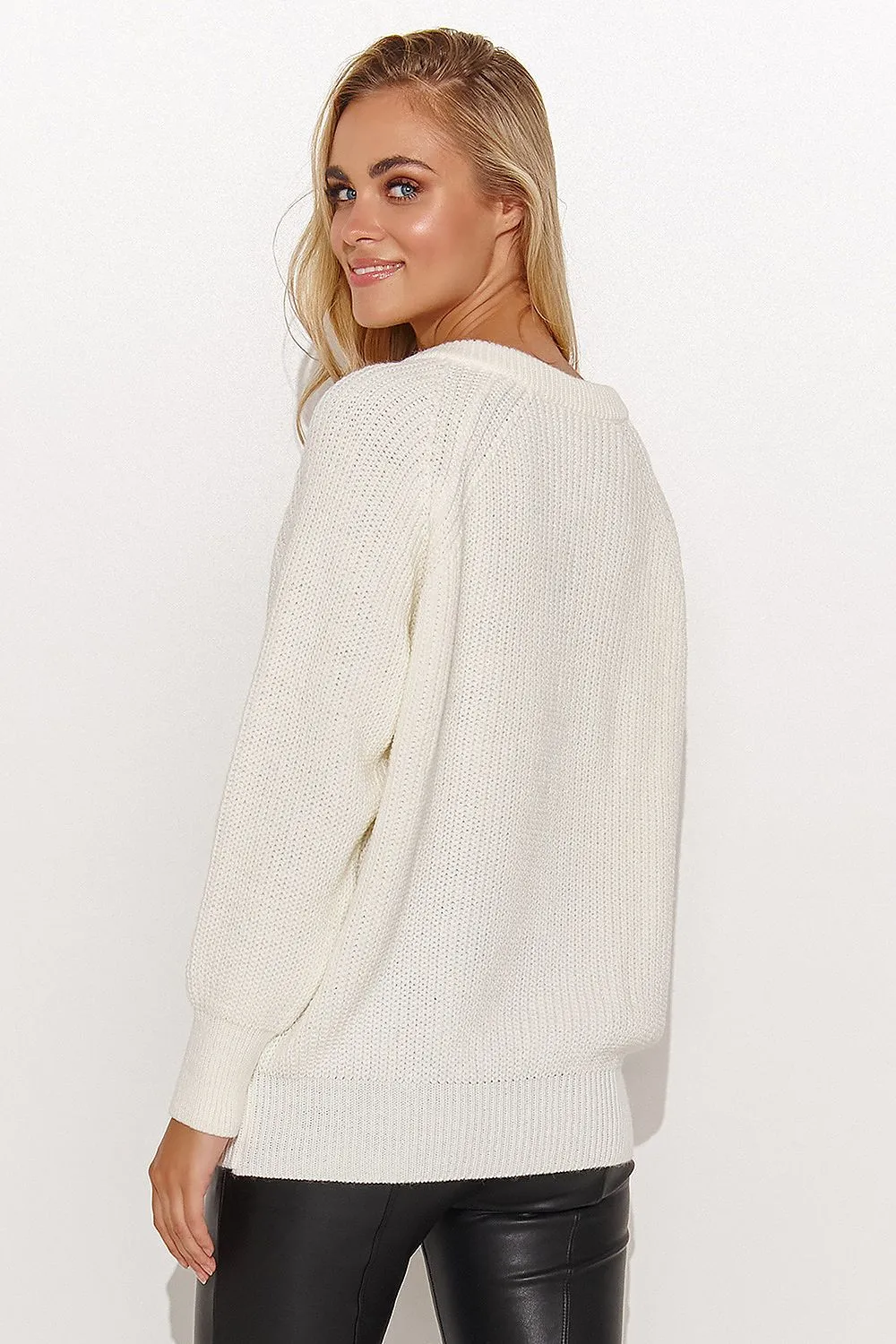 Heart Neckline Loose Fit Sweater