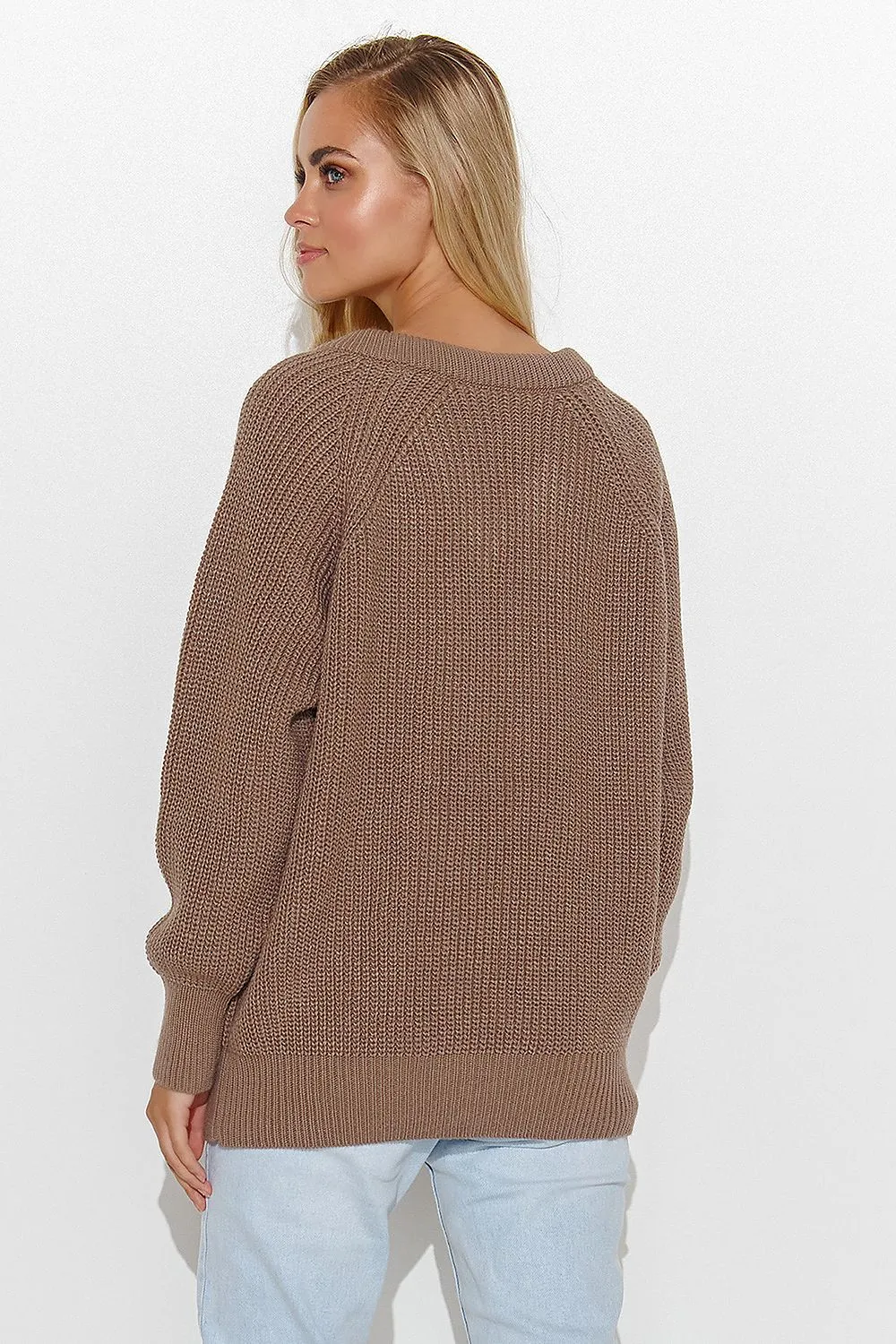 Heart Neckline Loose Fit Sweater