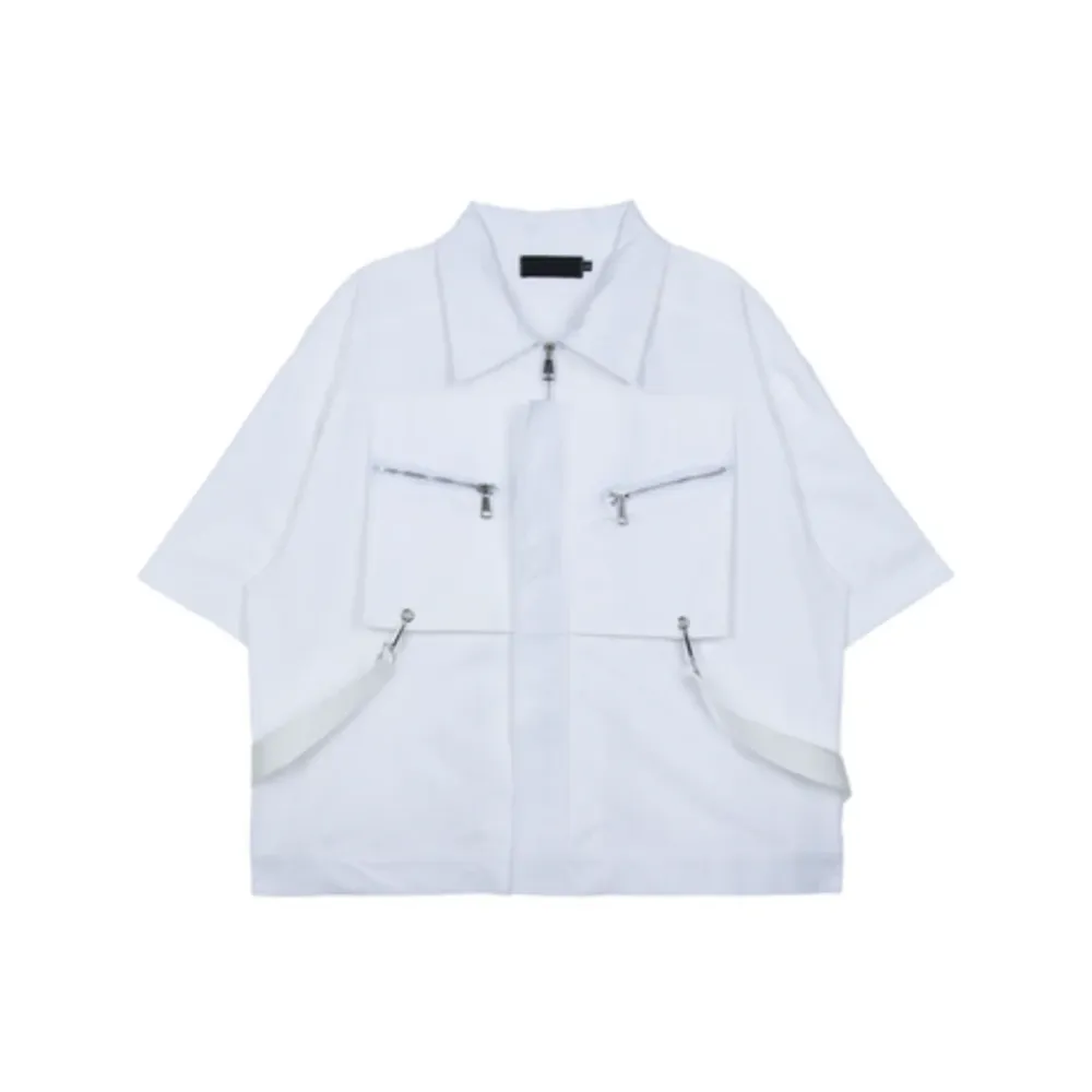 “High Street Metal Zip Cropped” Shirts