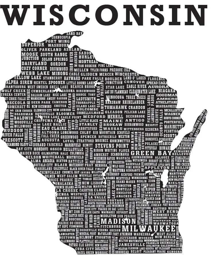 Hometown Wisconsin Baseball Tee - Smoke/Camo or Vintage Heather/Red