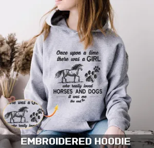 Horse And Dog Embroidered Sweatshirt   Hoodie