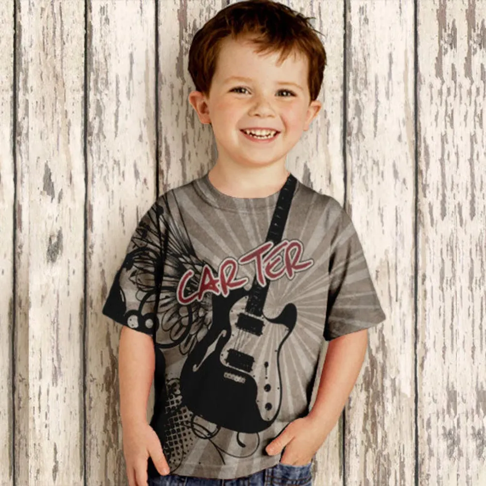 HPSP Shirt, Custom Birthday Shirt, Boys Guitar T-Shirt, Personalized Rock and Roll Clothing