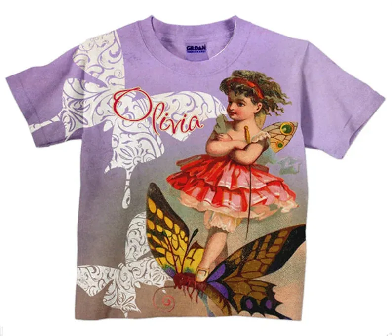 HPSP Shirt, Custom Birthday Shirt, Girls Superhero birthday Shirt, Personalized Girls Superhero T-Shirts, Kids Birthday Shirts,  Family Girls Fairy Shirts, Girls Fairy 3D Shirt.