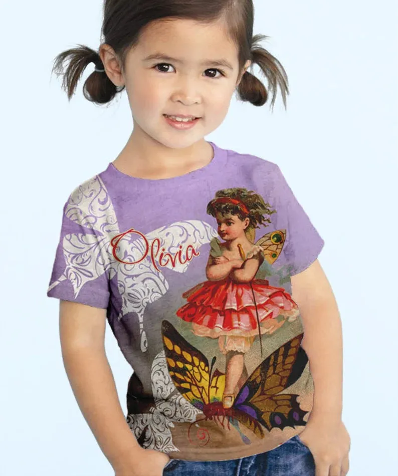 HPSP Shirt, Custom Birthday Shirt, Girls Superhero birthday Shirt, Personalized Girls Superhero T-Shirts, Kids Birthday Shirts,  Family Girls Fairy Shirts, Girls Fairy 3D Shirt.
