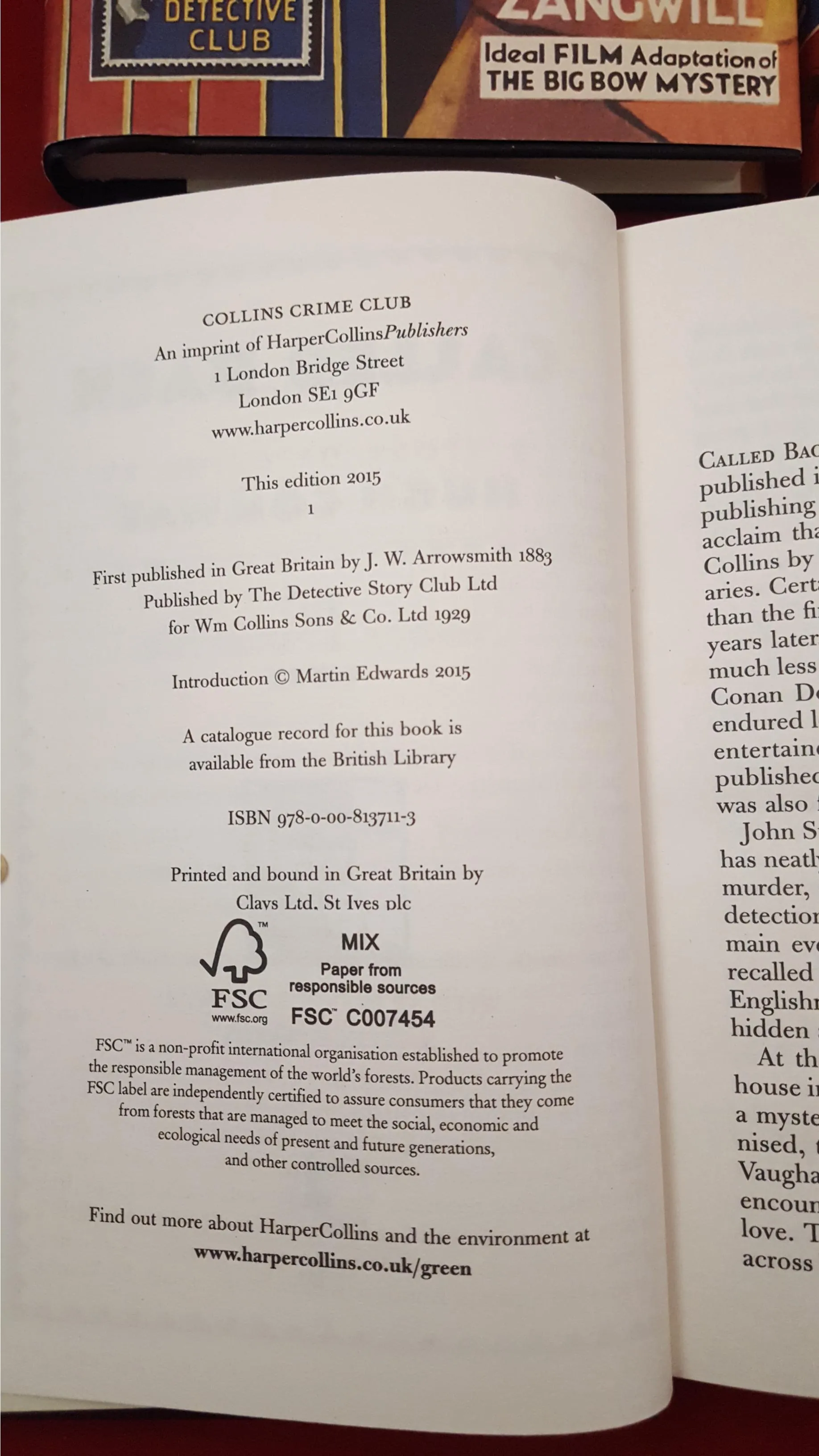 Hugh Conway - The Perfect Crime, Collins Crime Club, 2015, 1st Editions