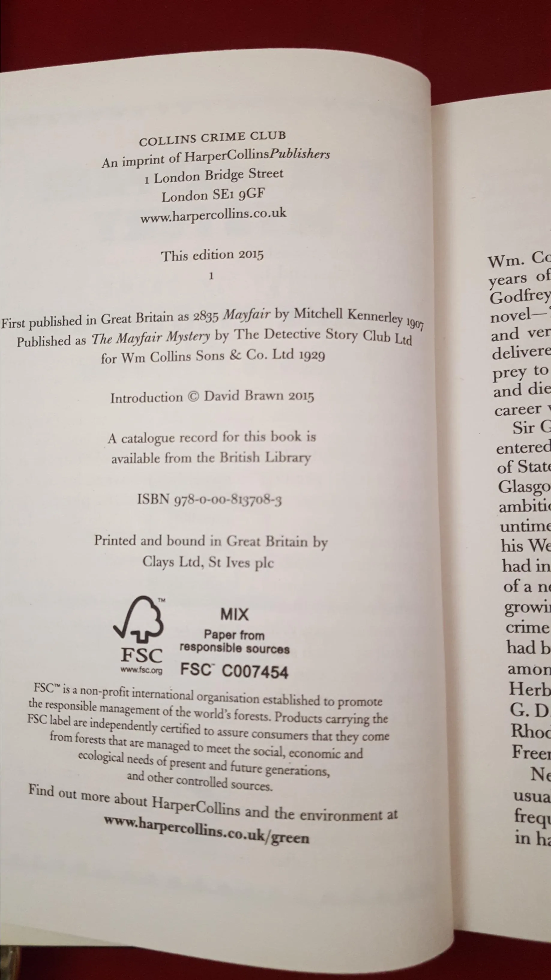 Hugh Conway - The Perfect Crime, Collins Crime Club, 2015, 1st Editions