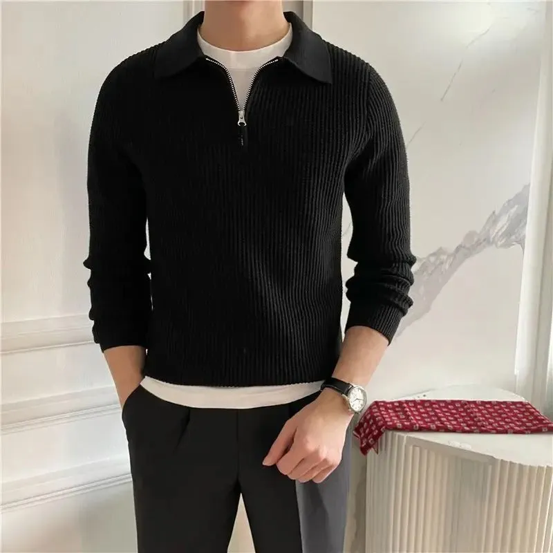 HUNTER | OLD MONEY V COLLAR ZIPPED SWEATER