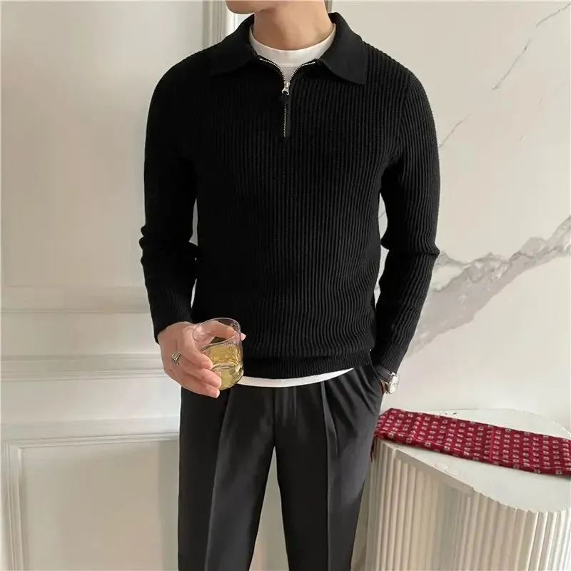 HUNTER | OLD MONEY V COLLAR ZIPPED SWEATER