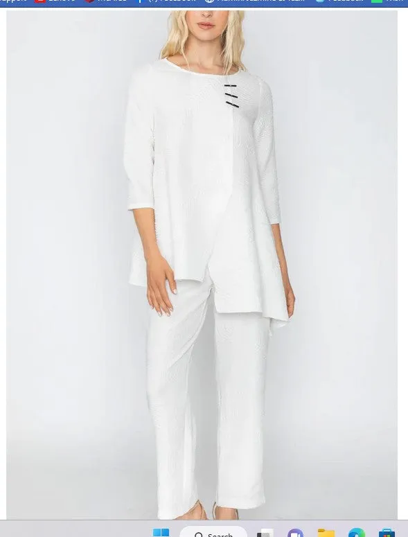 IC Collection 5718T 1PC 3/4 Length Sleeves Over Size Tunic Asymmetrical  Layered Tunic