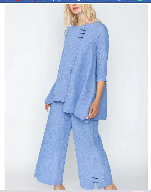 IC Collection 5718T 1PC 3/4 Length Sleeves Over Size Tunic Asymmetrical  Layered Tunic