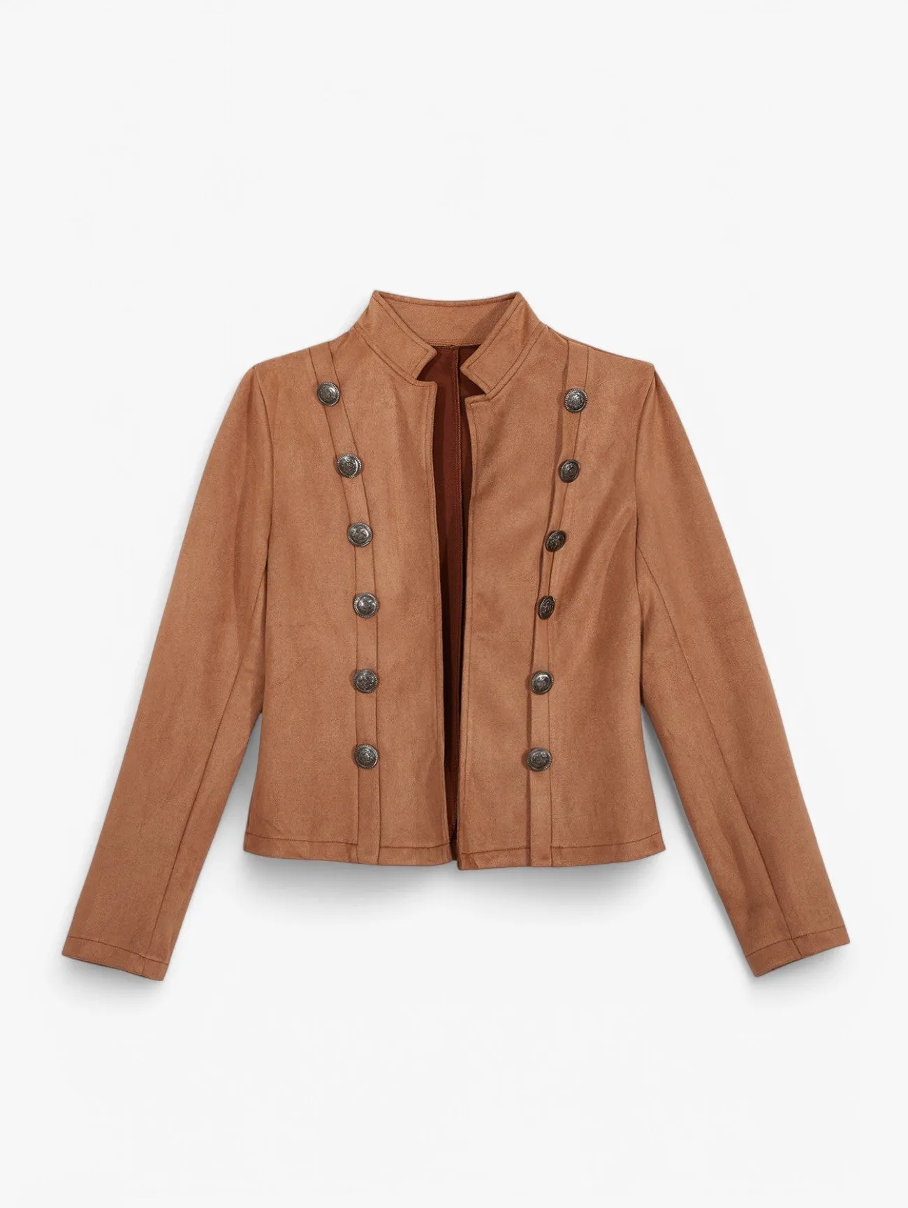Jada | Women's Tailored Button-Up Blazer Military Short Coat Jacket