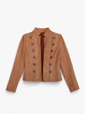 Jada | Women's Tailored Button-Up Blazer Military Short Coat Jacket