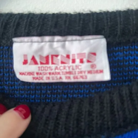 Jamenits Women's Floral Crew Neck Multicolor Pullover Sweaters Size Medium