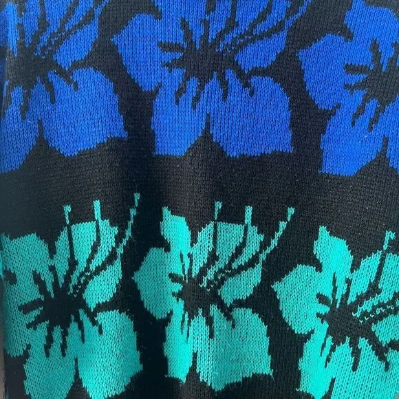 Jamenits Women's Floral Crew Neck Multicolor Pullover Sweaters Size Medium