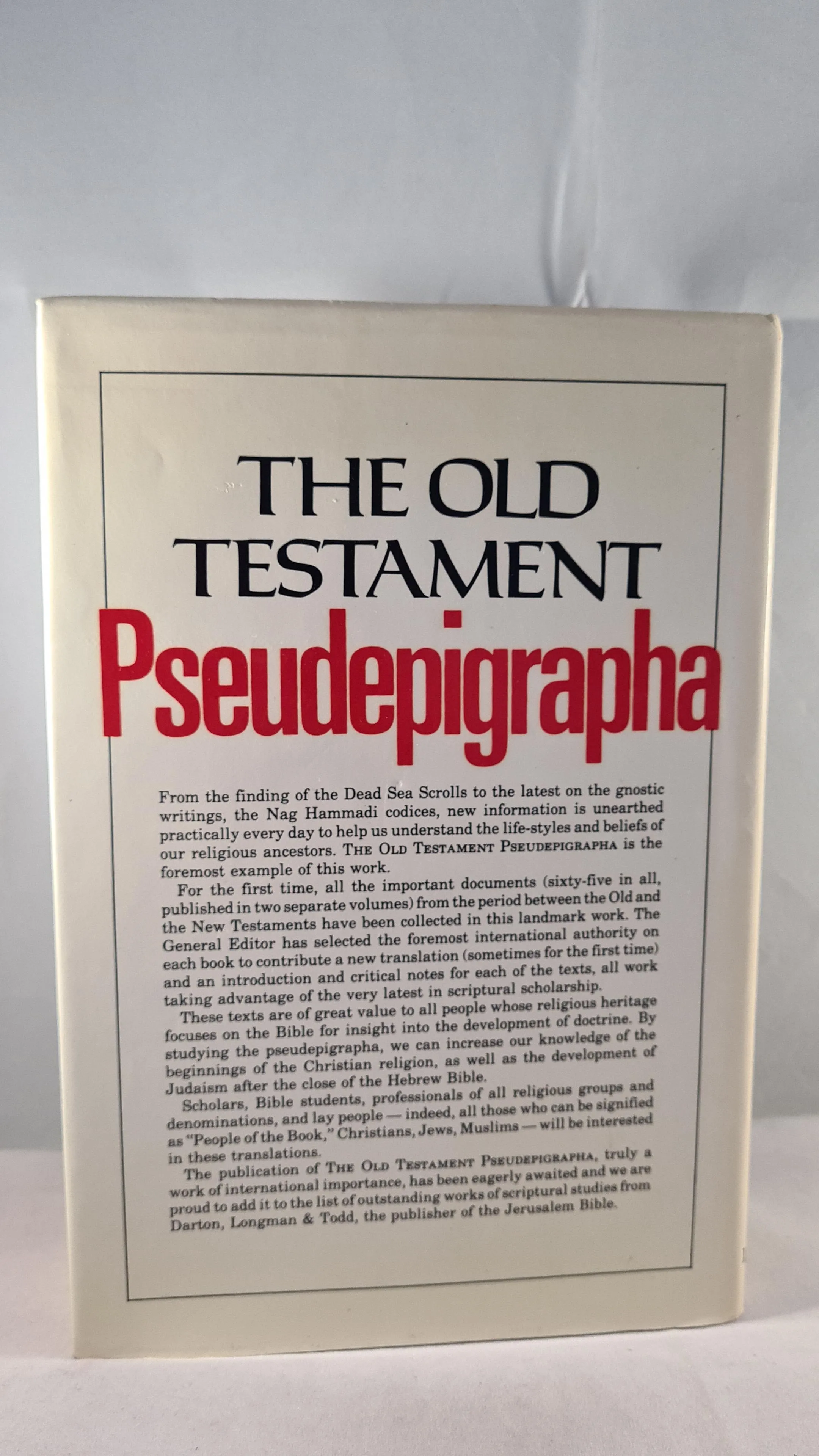 James H Charlesworth - The Old Testament Pseudepigrapha Volume 1 & 2, Darton, 1983