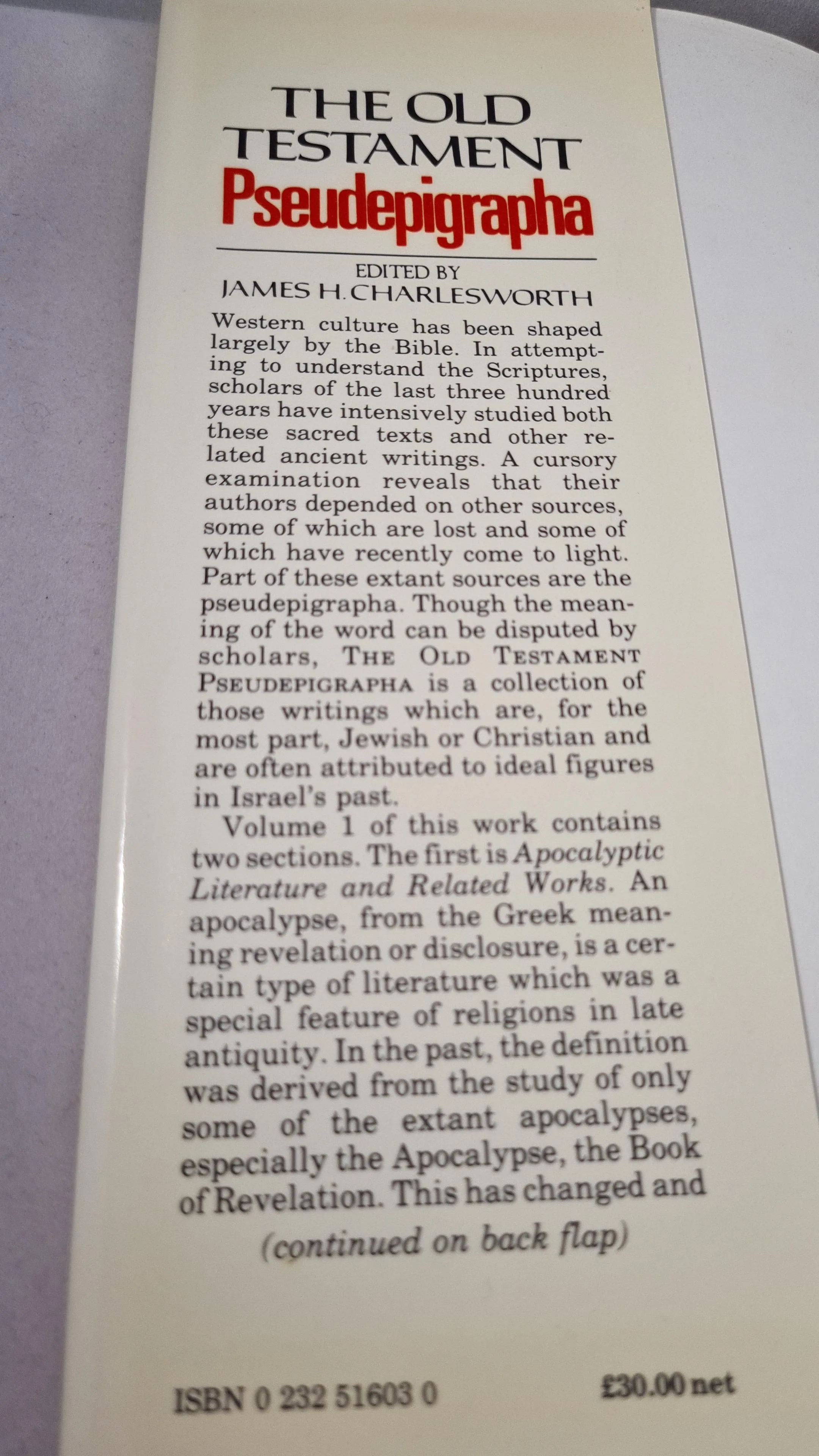 James H Charlesworth - The Old Testament Pseudepigrapha Volume 1 & 2, Darton, 1983