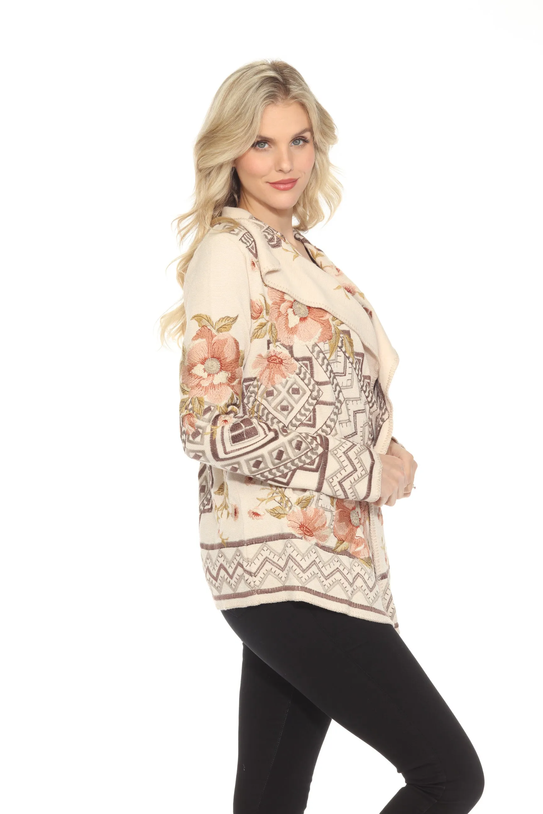 Johnny Was Biya Beige Bertram Short Sweater B56824A6