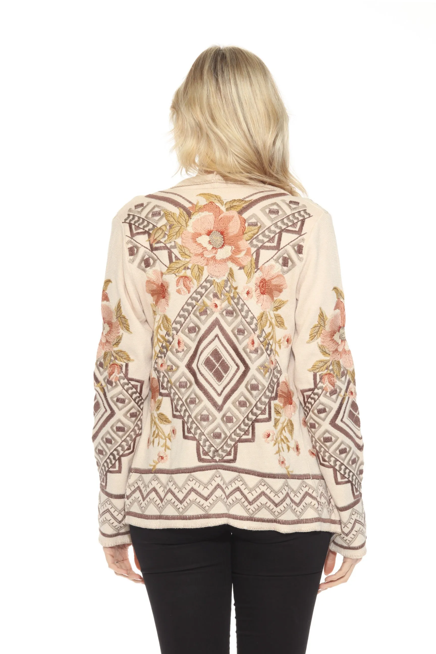 Johnny Was Biya Beige Bertram Short Sweater B56824A6