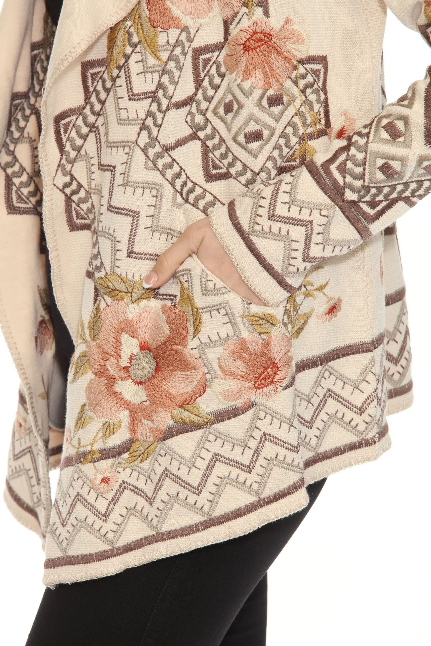 Johnny Was Biya Beige Bertram Short Sweater B56824A6