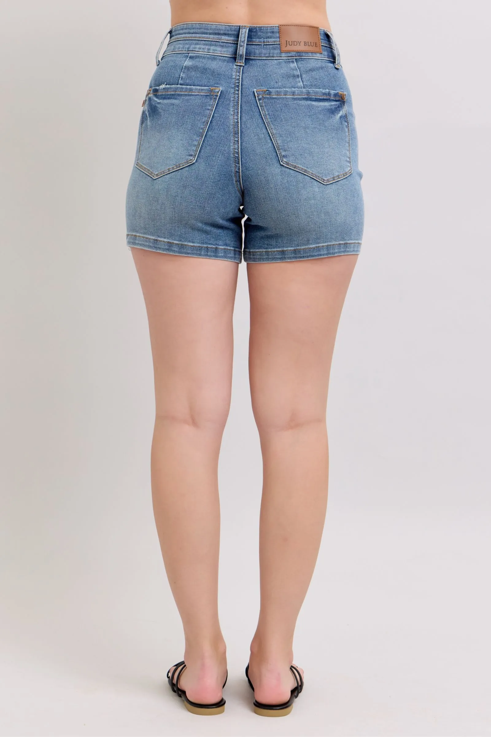 Judy Blue Full Size High Rise Tummy Control Denim Shorts Plus Size Available
