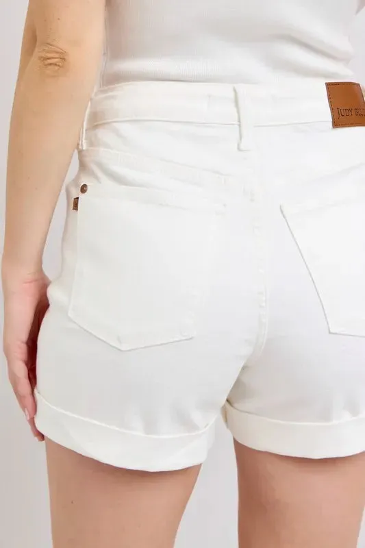 Judy Blue Full Size High Waist Double Roll Cuff Denim Shorts Plus Size