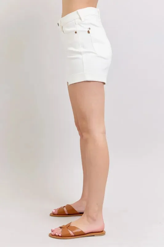Judy Blue Full Size High Waist Double Roll Cuff Denim Shorts Plus Size