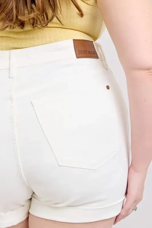 Judy Blue Full Size High Waist Double Roll Cuff Denim Shorts Plus Size