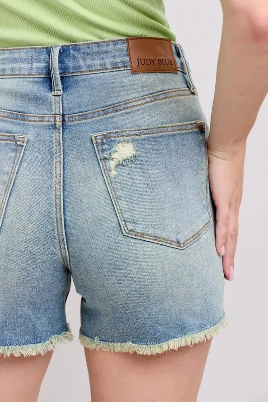 Judy Blue High Rise Destroyed Denim Shorts