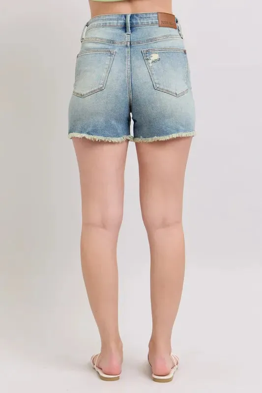 Judy Blue High Rise Destroyed Denim Shorts