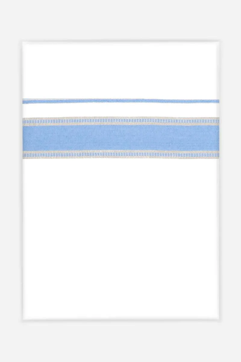 Julian Yadav - Light Blue Smooth Cotton Double Layered Dhoti With Fancy Borders | Uathayam