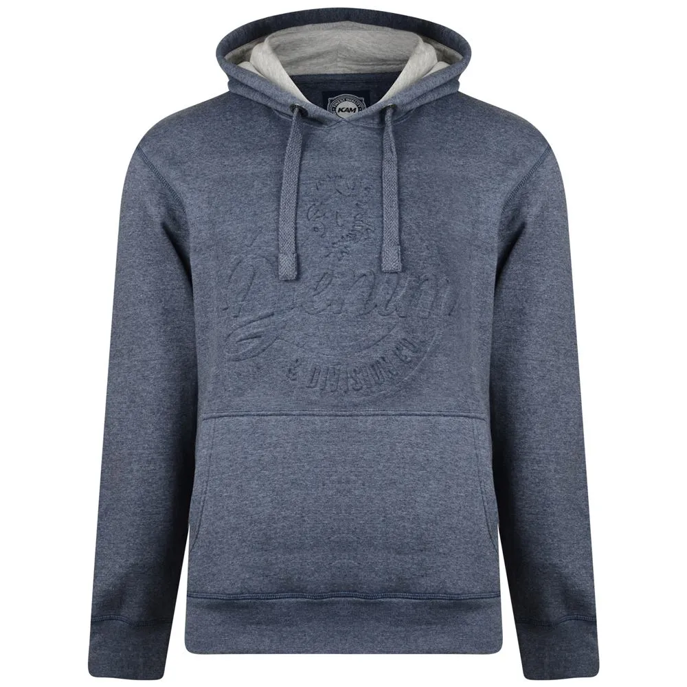 KAM Men's Embossed Denim Division Hooded Top (708)