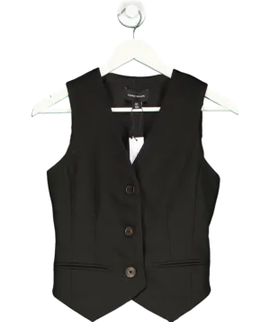 Karen Millen Black Clean Tailored Grosgrain Tipped Waistcoat UK 6