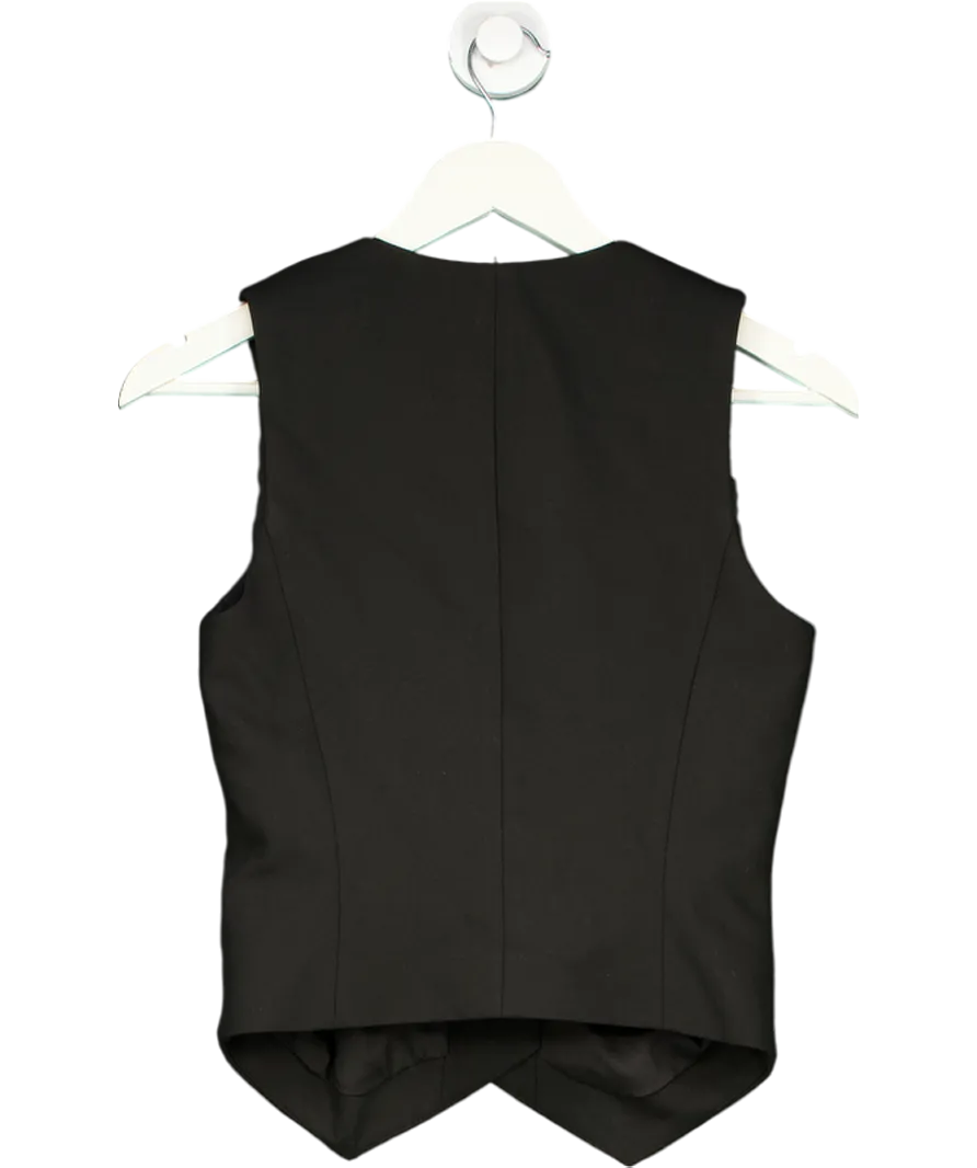 Karen Millen Black Clean Tailored Grosgrain Tipped Waistcoat UK 6
