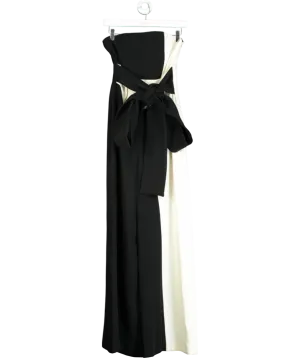 Karen Millen Black Soft Tailored Colourblock Tailored Bandeau Jumpsuit UK 6