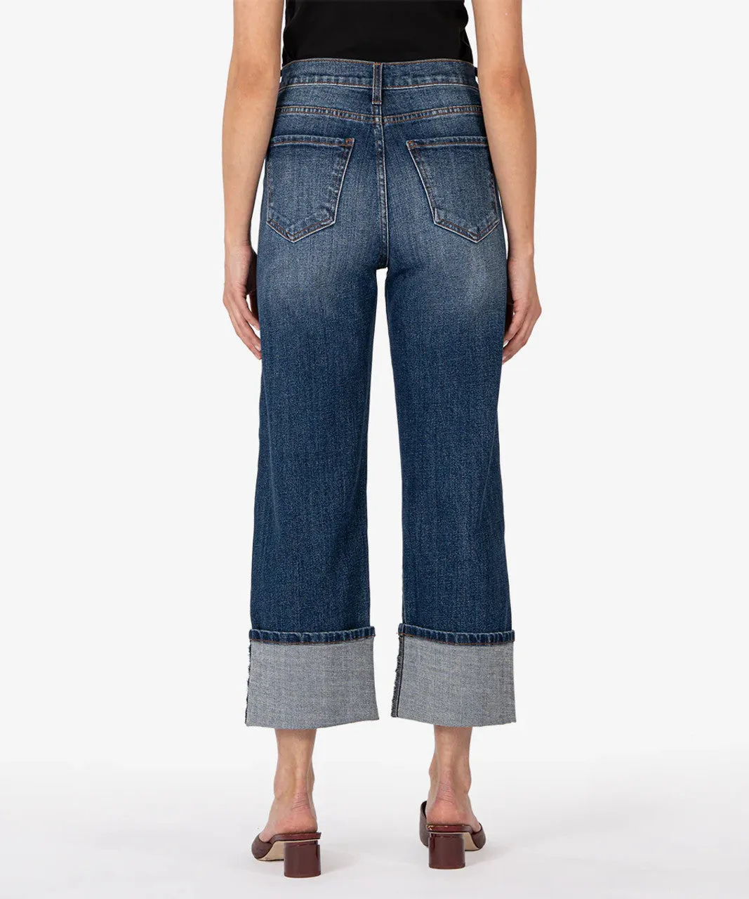 Karina Cuffed High Rise Wide Leg Denim